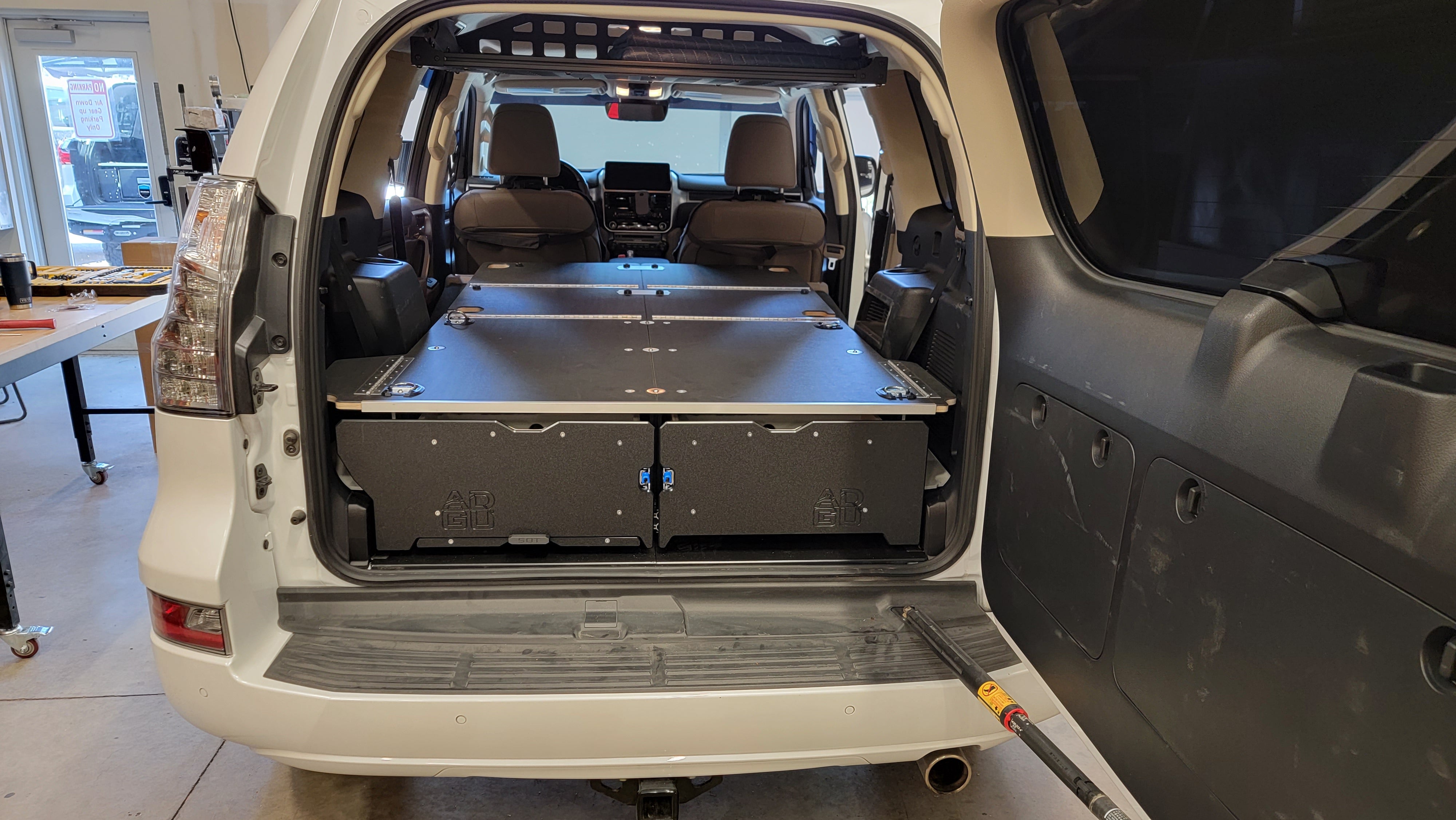 Lexus GX460 storage drawers and sleeping platform – Air Down Gear Up