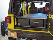 Jeep Wrangler Rubicon JLU storage drawers, fridge and sleeping platform for  overland adventure modification