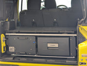 Jeep Wrangler Rubicon JLU storage drawers, fridge and sleeping platform for  overland adventure modification